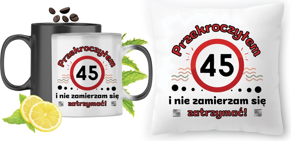 Születésnapra 45 45te Varázsbögre Fotós Nyomtatott Párna Szett