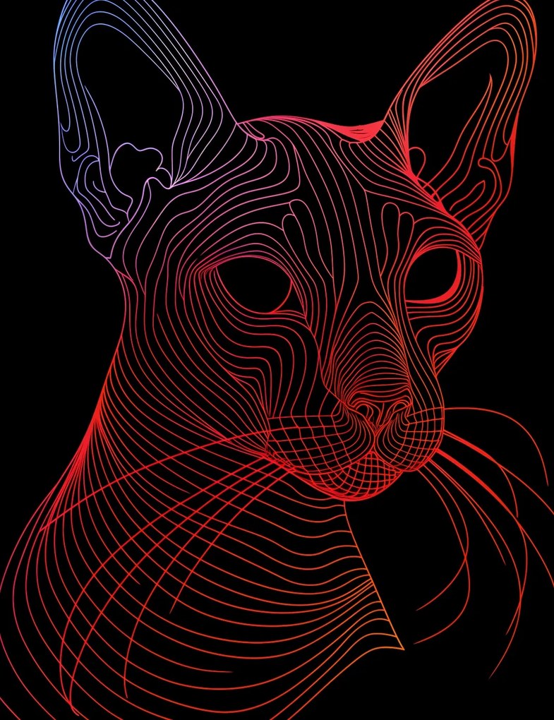 Poszter 50x65cm Digitális macska