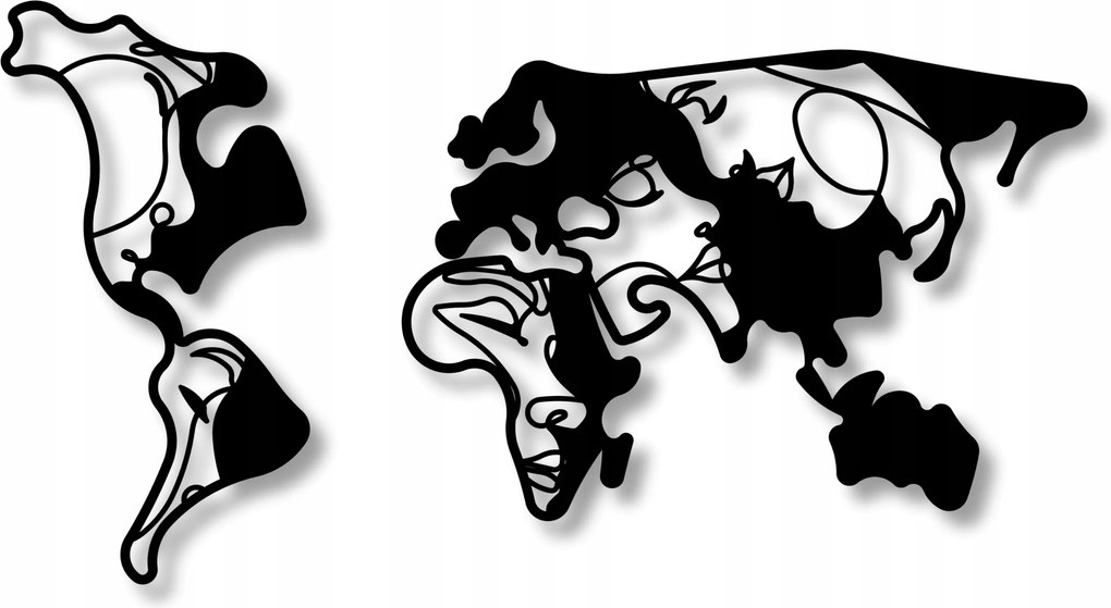 Kép Világtérkép Áttört Fali Dekoráció 3D XXL Fa Világtérkép