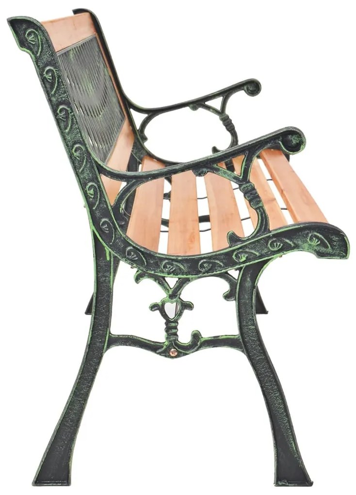 öntöttvas és tömör fenyőfa kerti pad 116 cm