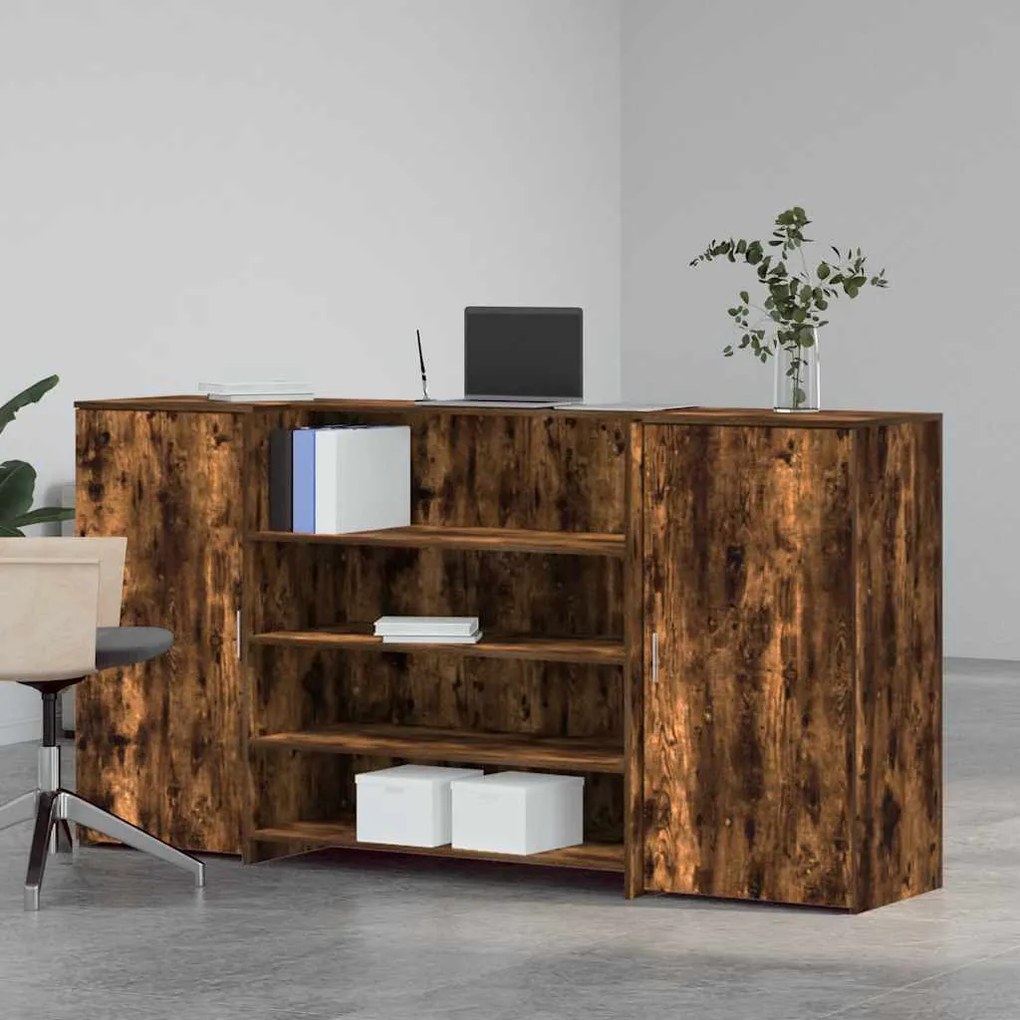 recepciós pult füstös tölgy 200x50x103,5 cm szerelt fa