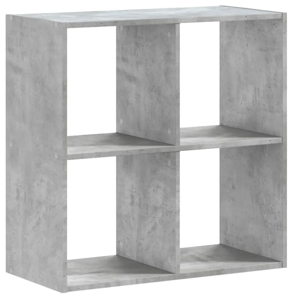 betonszürke szerelt fa könyvespolc 68,5 x 32 x 68,5 cm