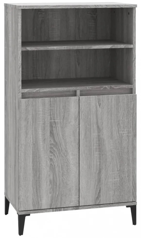 szürke sonoma szerelt fa magasszekrény 60 x 36 x 110 cm