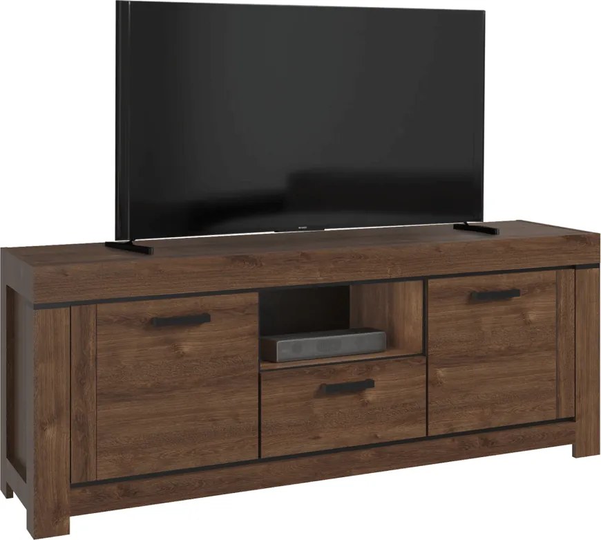 TV asztal 2D1S, barna tölgy, BORAS