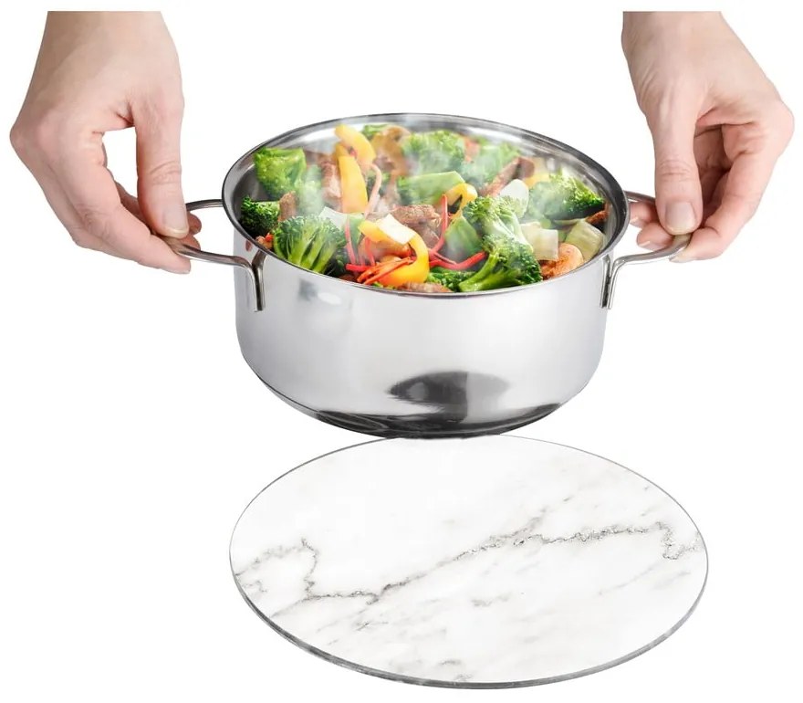 Marble üveg edényalátét, ø 20 cm - Wenko