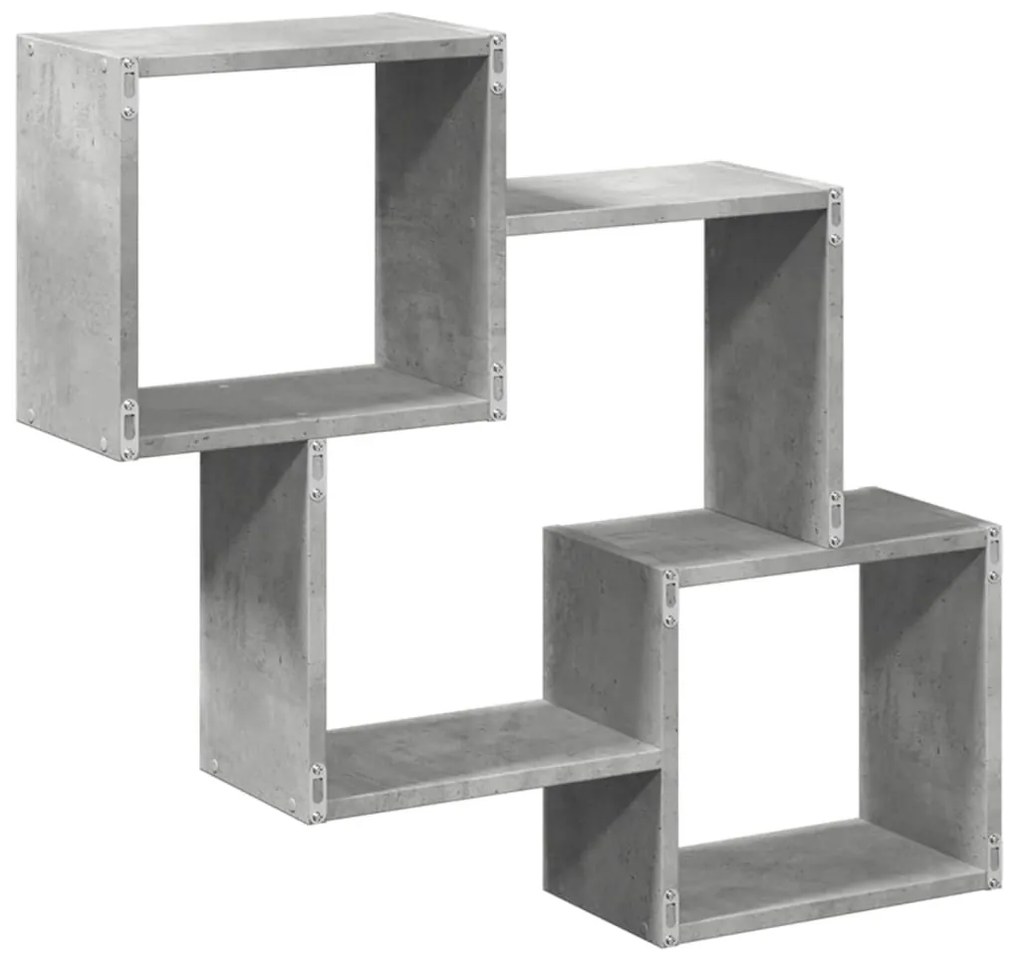 betonszürke szerelt fa faliszekrény 78 x 18 x 71 cm