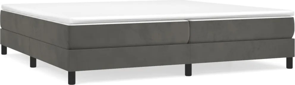 vidaXL sötétszürke bársony rugós ágykeret 200 x 200 cm
