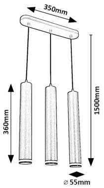 Rabalux 73037 - Csillár zsinóron SENOBIA 3xGU10/5W/230V