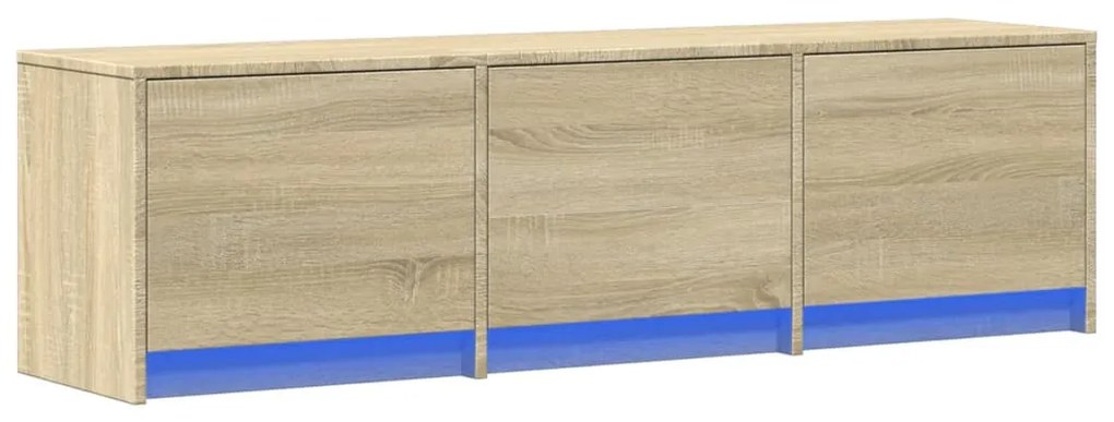 sonoma tölgy színű szerelt fa LED-es TV-szekrény 140x34x40 cm
