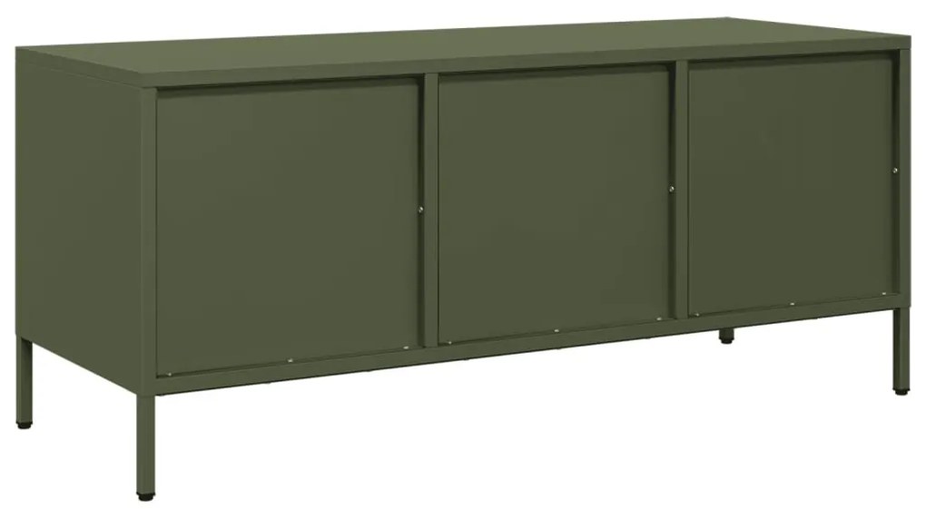 olívazöld hidegen hengerelt acél TV-szekrény 101,5x39x43,5 cm