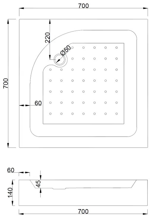 Mexen Rio, szögletes zuhany tolóajtóval 70 (ajtó) x 70 (ajtó) x 190 cm, 5mm átlátszó üveg, arany profil + Rio zuhanytálca króm szifonnal, 860-070-070…