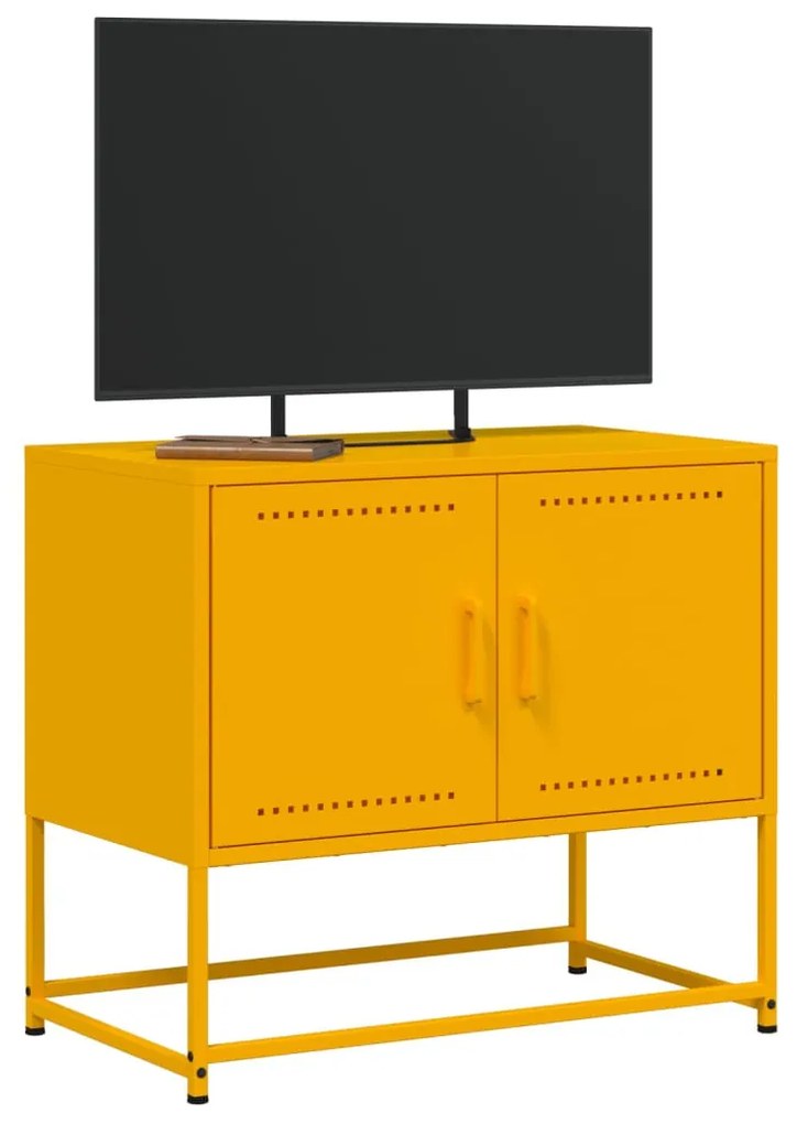 mustársárga acél TV-szekrény 68,5x39x60,5 cm