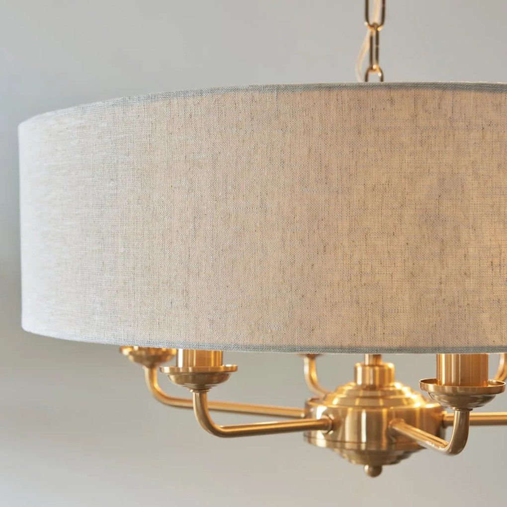 Endon glamour modern függeszték highclere antik sárgaréz természetes vászon end110722