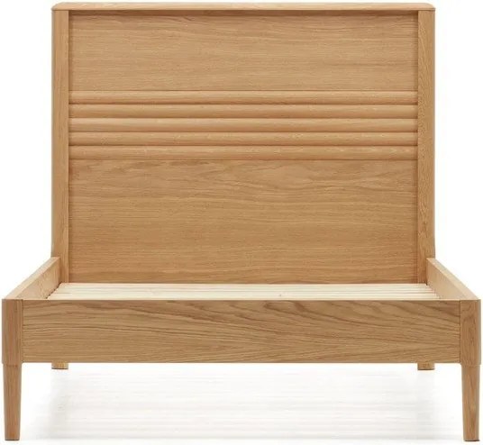 Natúr színű tölgyfa egyszemélyes ágy ágyráccsal 90x200 cm Lenon – Kave Home
