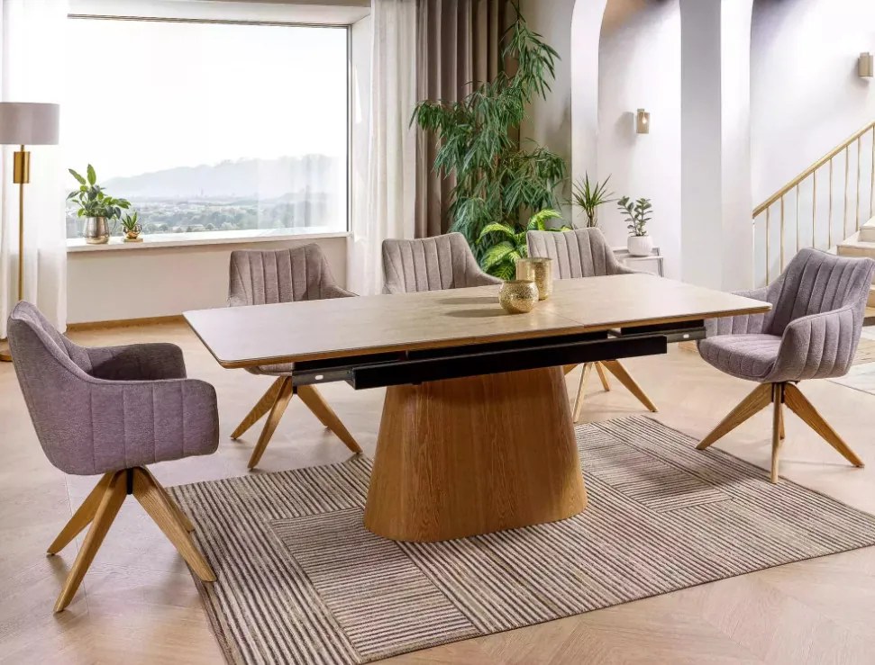 Monaco bővíthető étkezőasztal bézs/tölgy 160-200cm