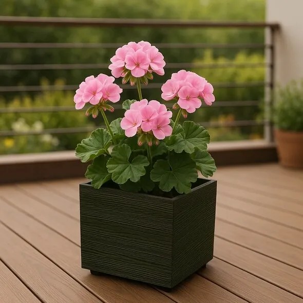 MADERA SQUARE ECO WOOD virágtartó 38,5 cm, sötétbarna, L