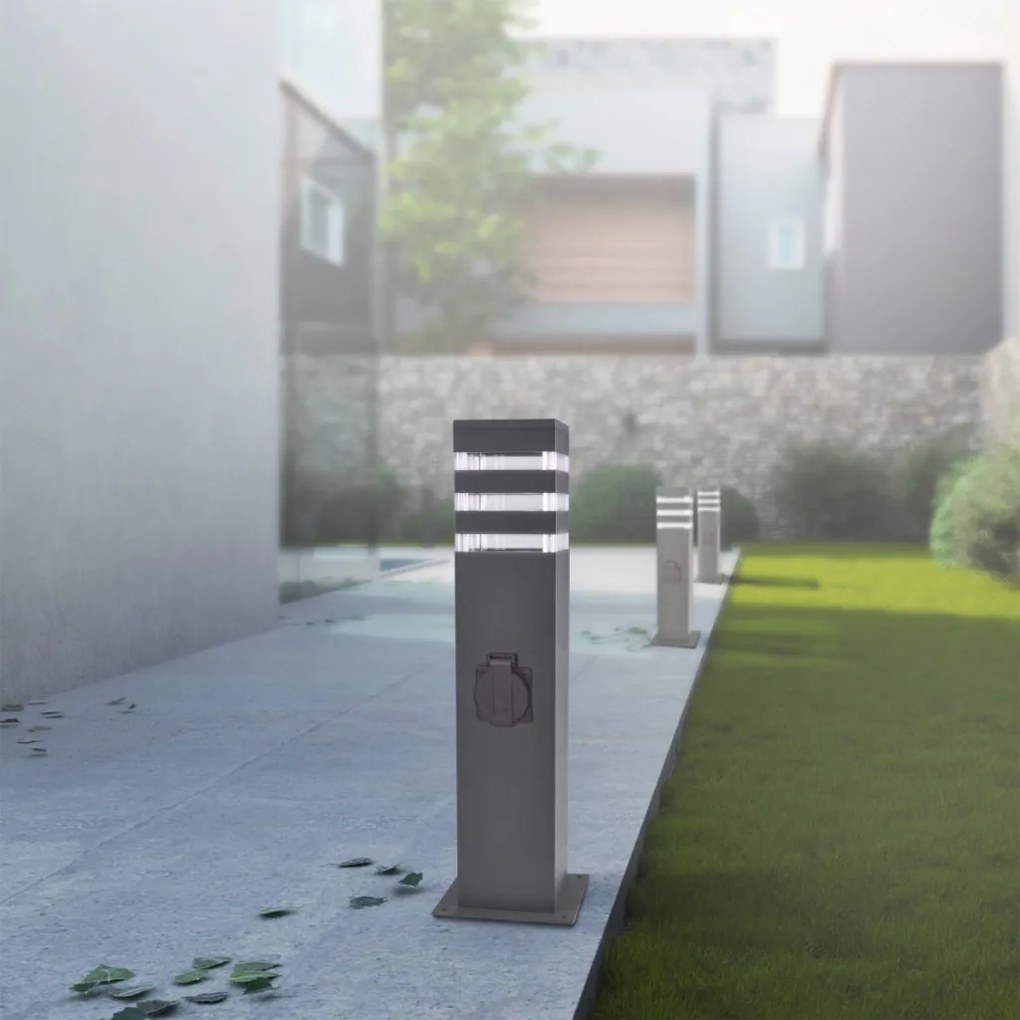 POLUX 327970 TEKSAS Modern Kültéri Állólámpa Grafit E27 IP44
