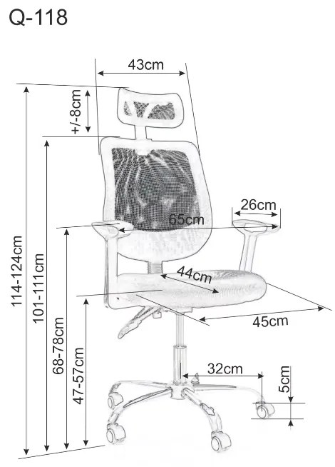 Fekete irodai szék FLEXISEAT Q-118