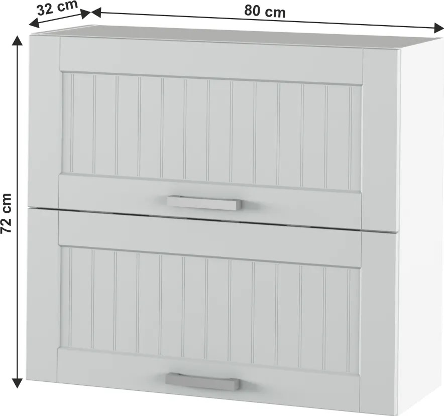 Felső szekrény, világosszürke/fehér, JULIA TYP 12