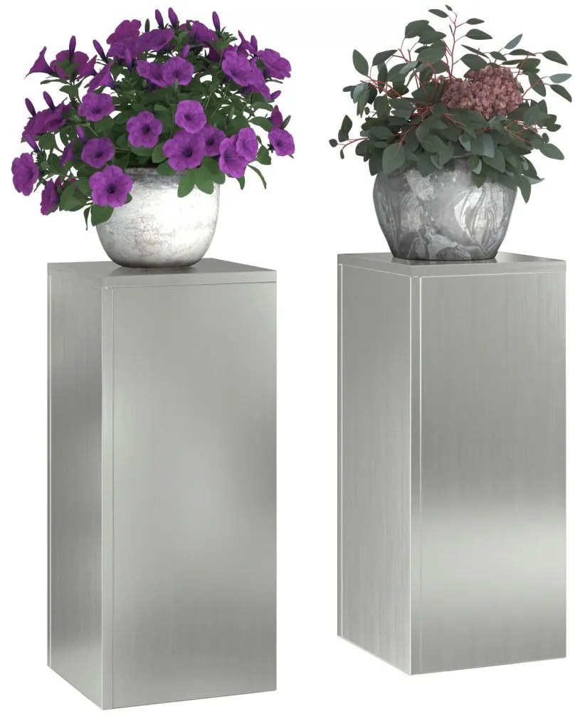 Kültéri növénytartók pillér 2 db 24x24x55 cm galvanizált acél