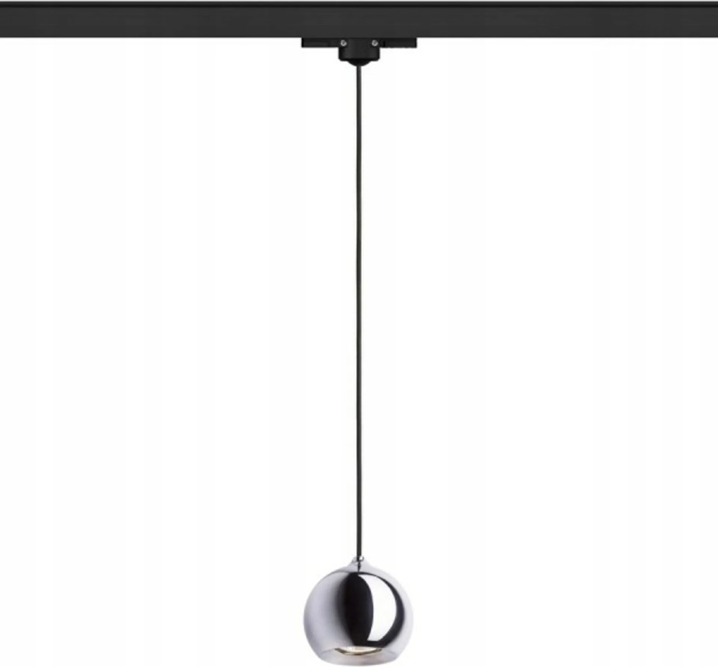 Rendl Desty fekete króm függeszték GU10 háromfázisú sínre 50W