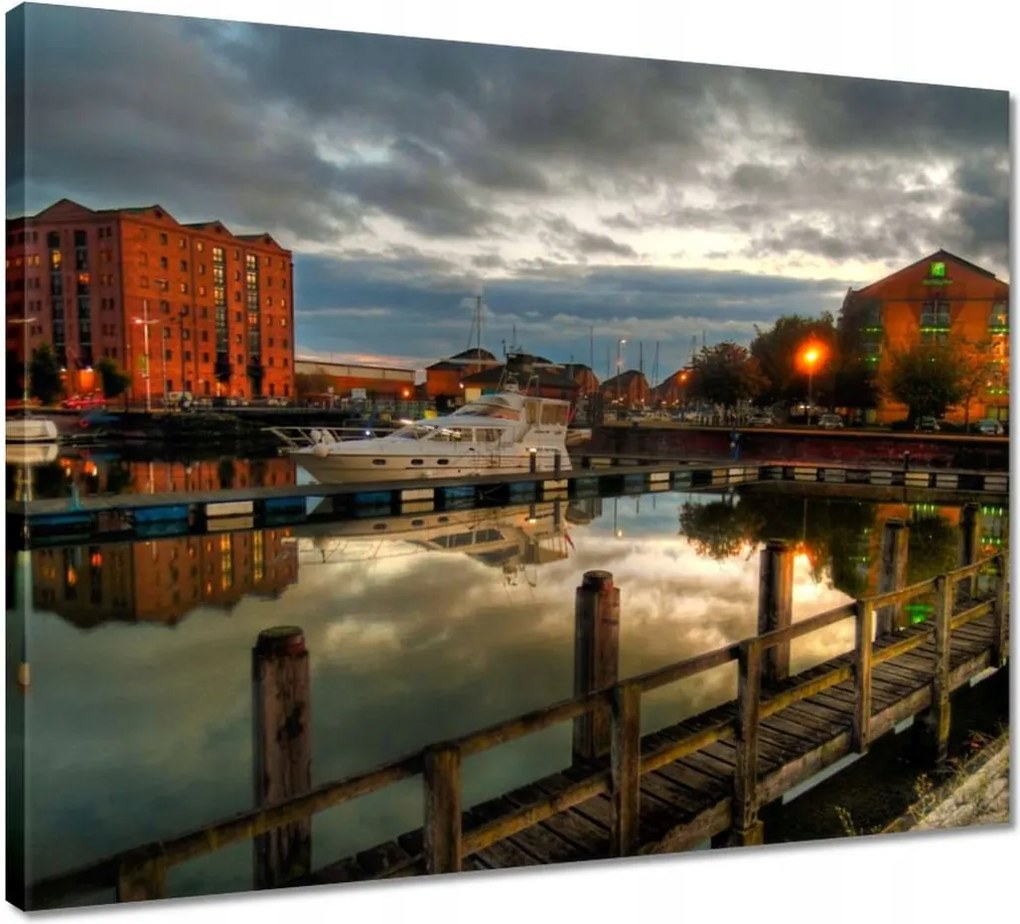 Vászonkép 50x40 Csónak a kikötőben