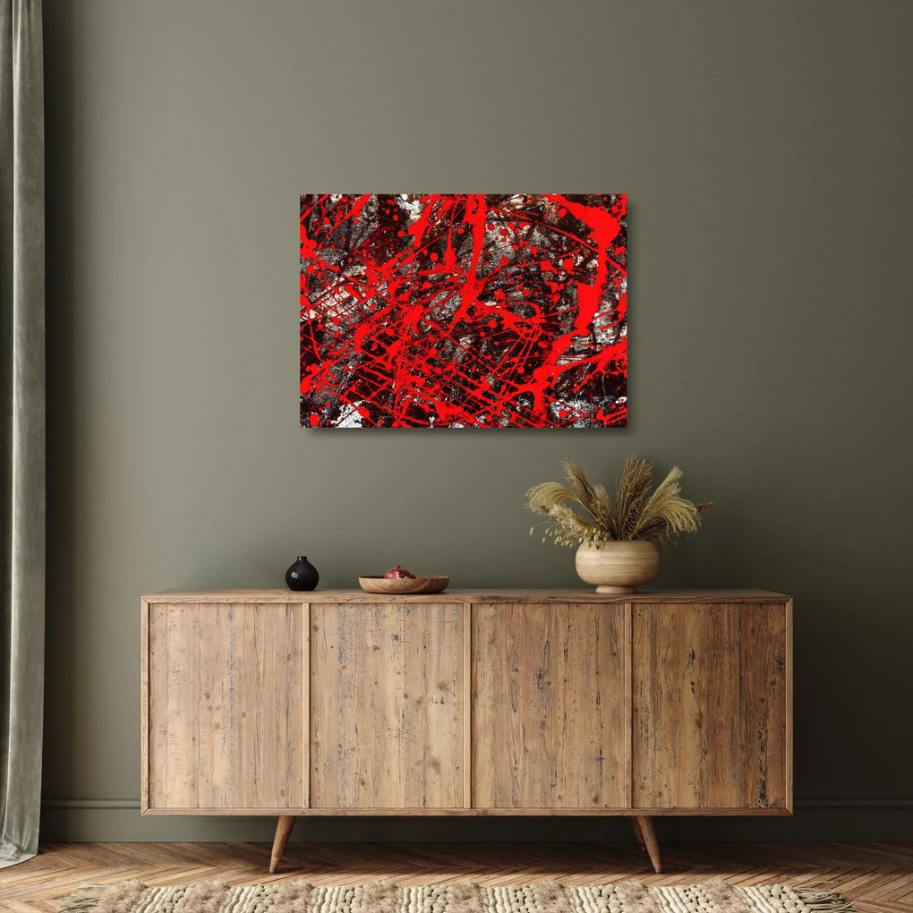 Kép - kifejező absztrakciók (üvegen) (70x50 cm)