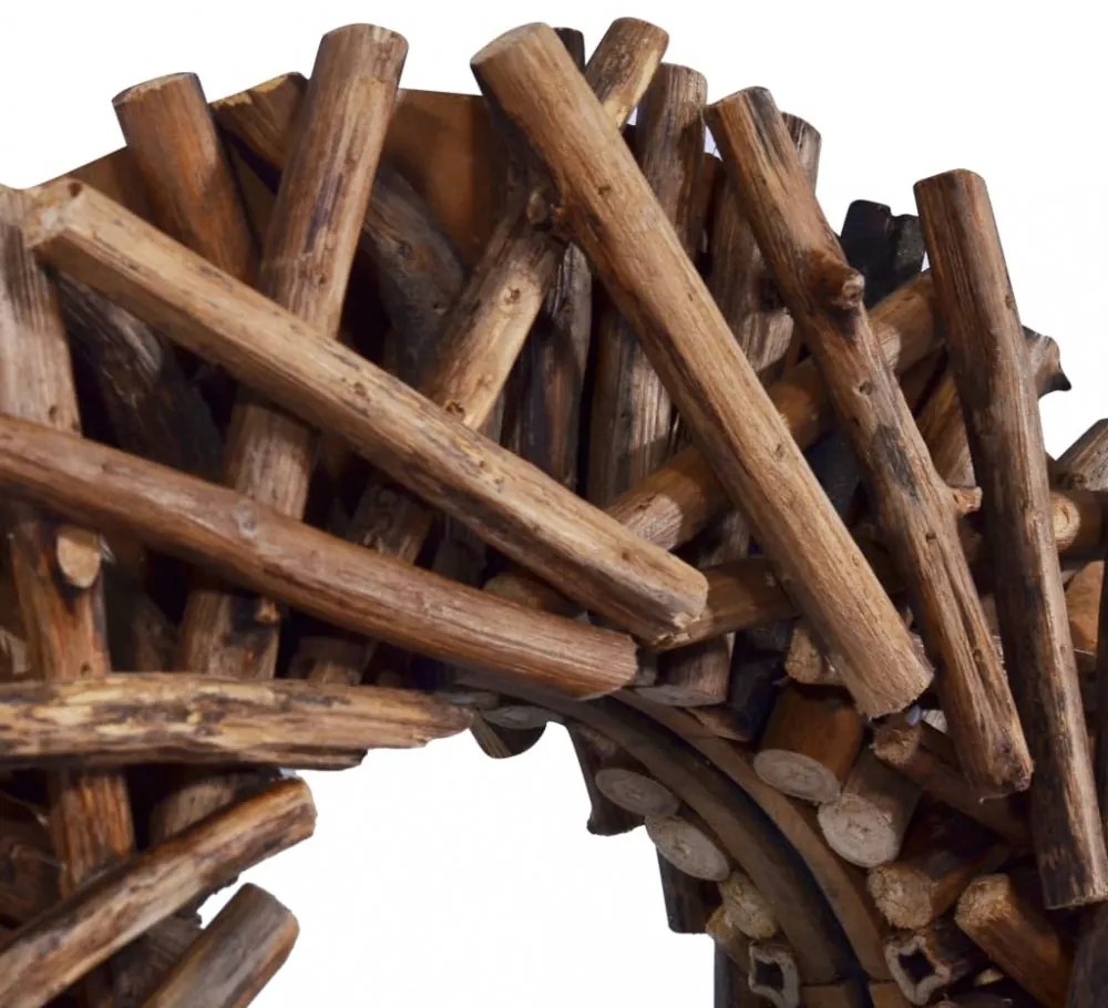 vidaXL kör alakú tíkfa falitükör 40 cm