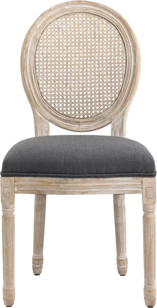 HOMCOM Étkezőszékek konyhai székek, 2 db-os szett, puhán kárpitozott, vintage dizájn, rattan hatás, szürke