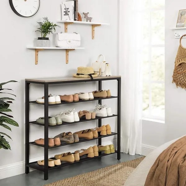 DAVOR cipőtároló szürke/fekete