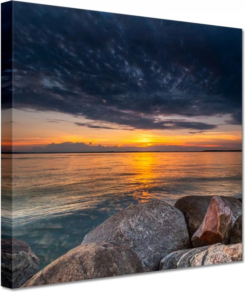 Vászonkép 60x60 Sziklák Tenger Nap