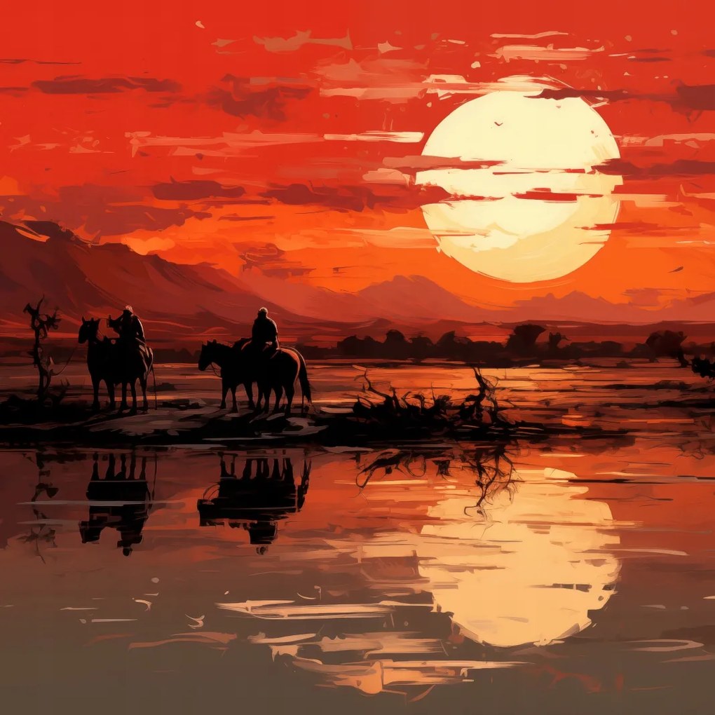 Poszter 80x80cm Naplemente a Prérin