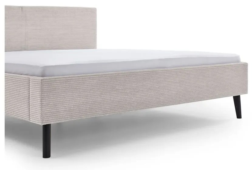 Bézs kárpitozott franciaágy ágyrács nélkül 180x200 cm Avola – Meise Möbel