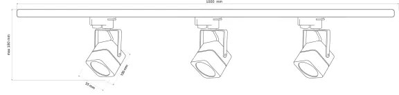 Spotlámpa sínrendszerrel VIENNA 3xGU10/10W/230V fekete