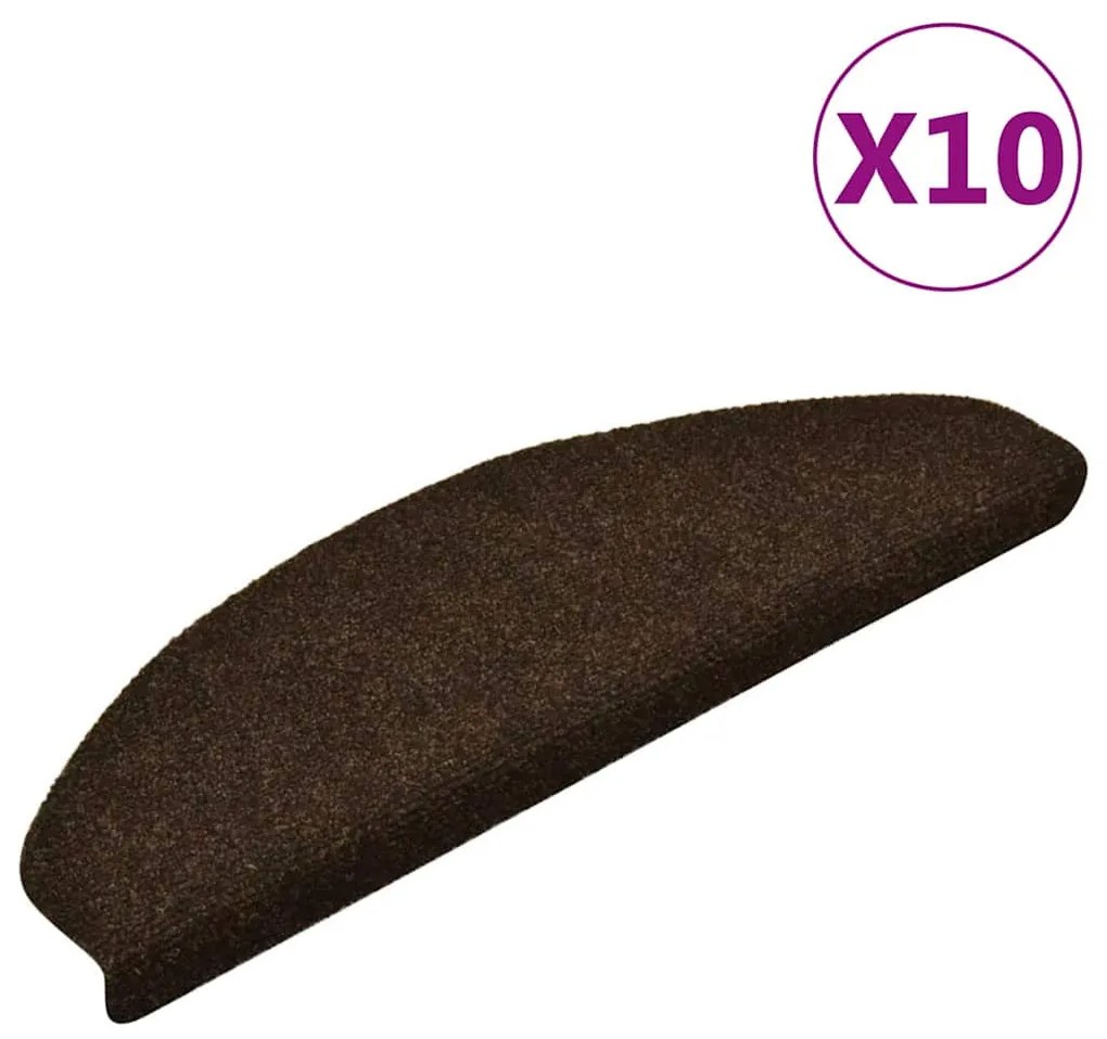 10 db öntapadós lépcsőszőnyeg 65 x 21 x 4 cm barna félkör alakú nagy