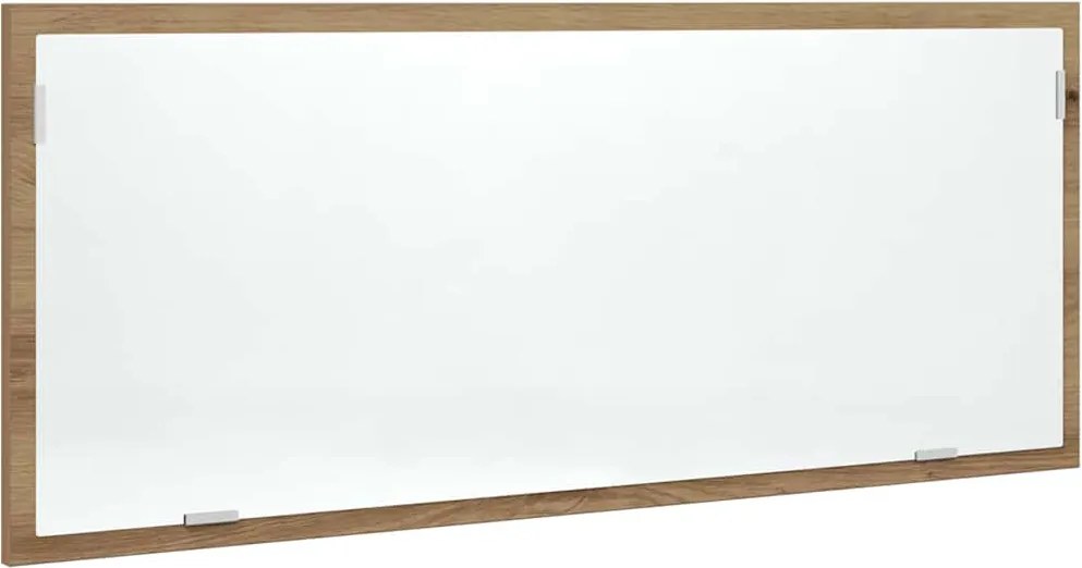 vidaXL kézműves tölgy szerelt fa LED-es fürdőszobatükör 100x8,5x37 cm