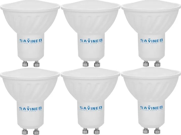 6 db-os Izzó Készlet GU10 5W 4000K Led villogásmentes CCD Semleges fehér