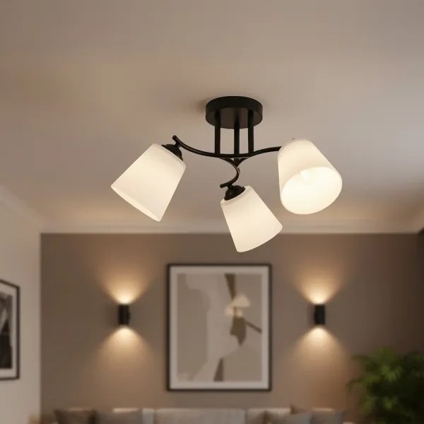 PAFOS felületre szerelhető csillár 3xE27/15W/230V, fekete