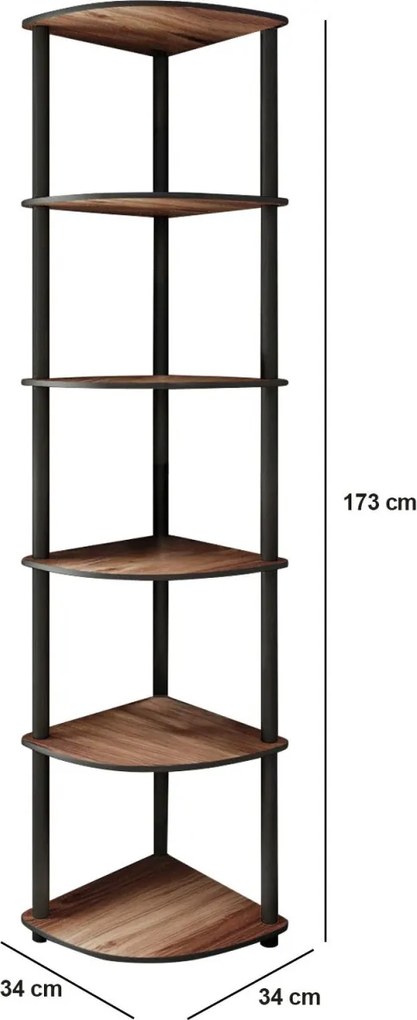 Bookcase 6 Corner - dió polc