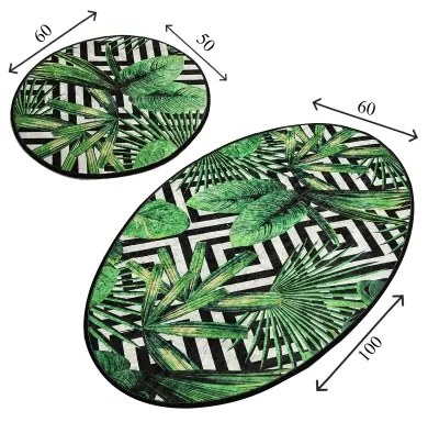 2x Fürdőszobai szőnyeg TROPIC 60x100 cm zöld szett