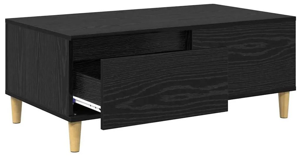 vidaXL Dohányzóasztal fiókkal Fekete tölgy 90 x 50 x 35 cm Faanyag