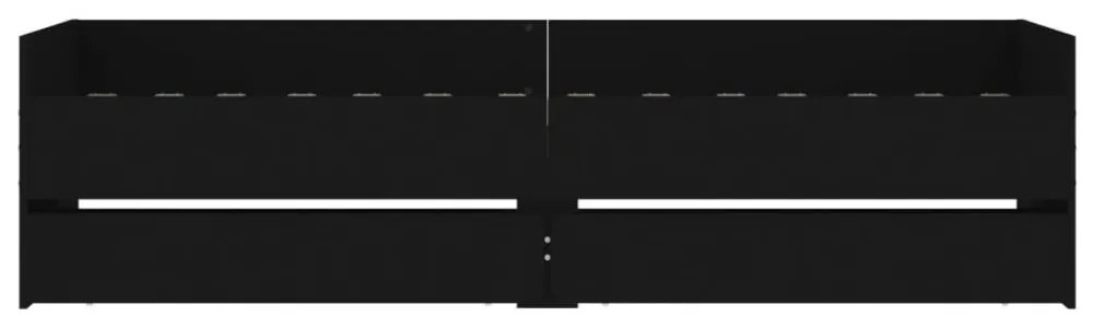 fekete kicsi egyszemélyes ágykeret fiókokkal 75 x 190 cm