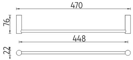 NIMCO BR 11046-26 - Fali törölközőtartó BORMO 47 cm fényezett króm