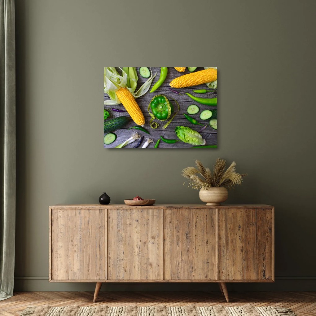 Zöldség képe (üvegen) (70x50 cm)