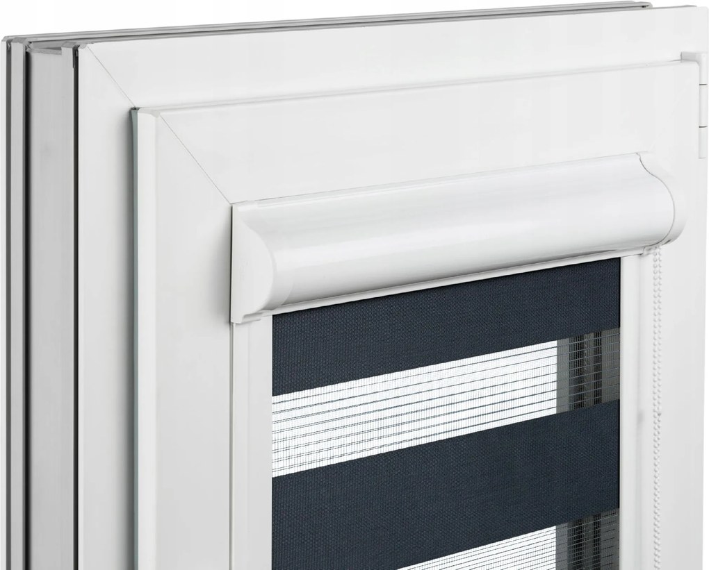 Roló Éjjel-nappal Zebra Kazettában Vezetősínekkel 150x150 cm Különböző Színekben