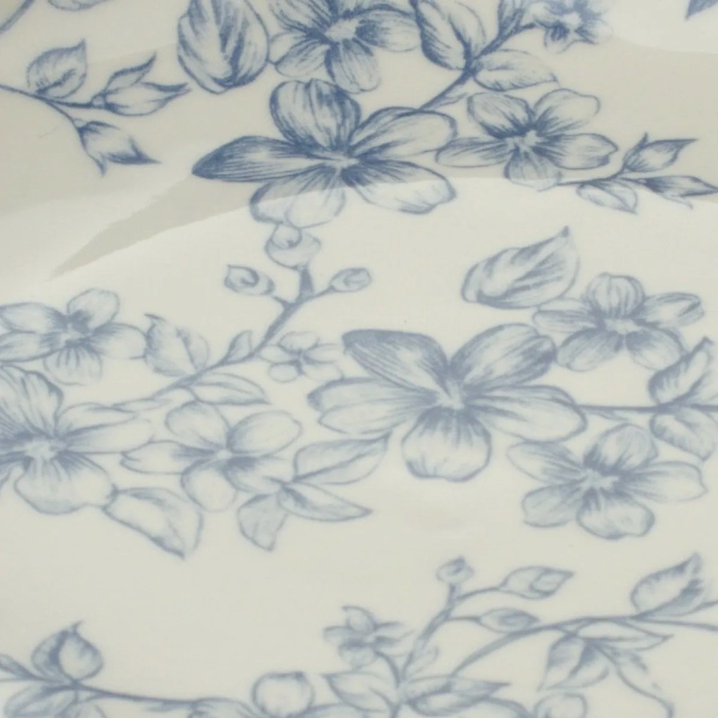 6 db mély tányér szett Finom virágok 20 cm, kék