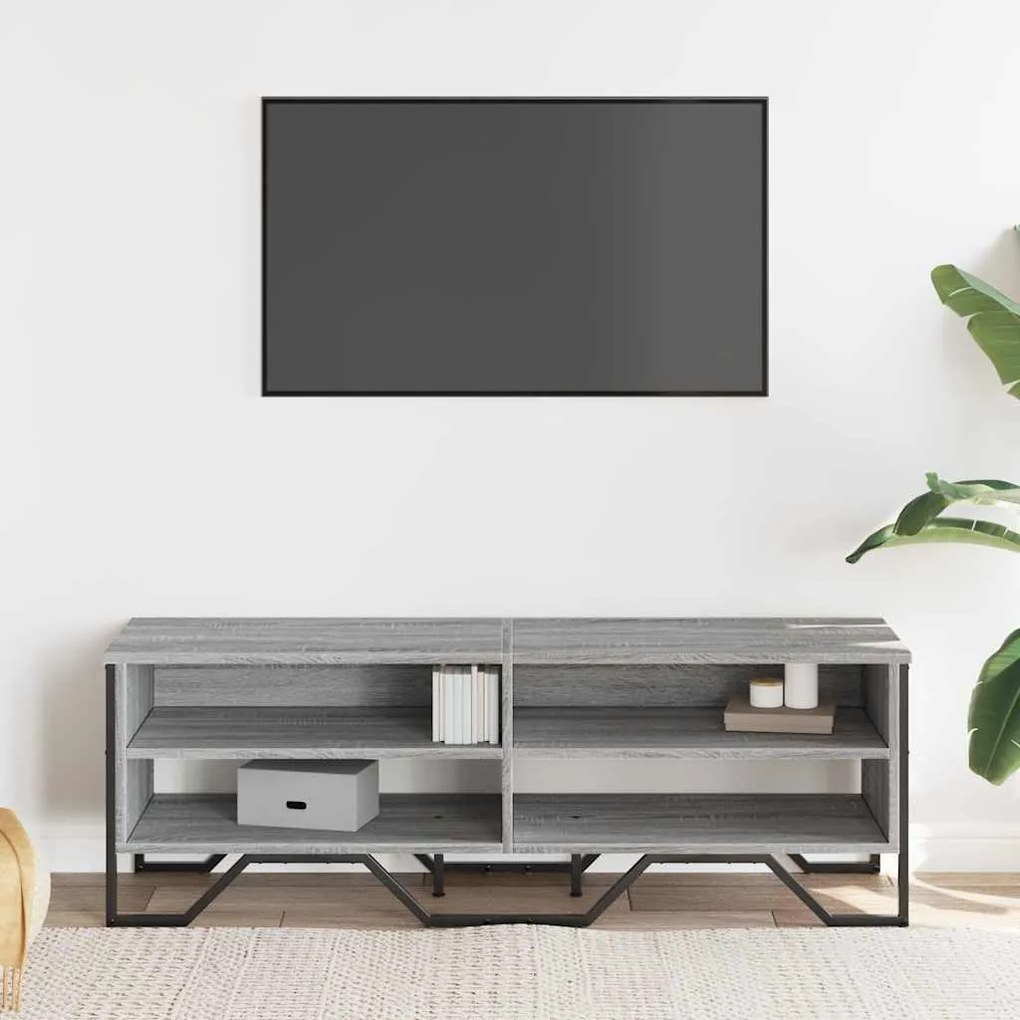 szürke sonoma színű szerelt fa TV-szekrény 122 x 34 x 41 cm
