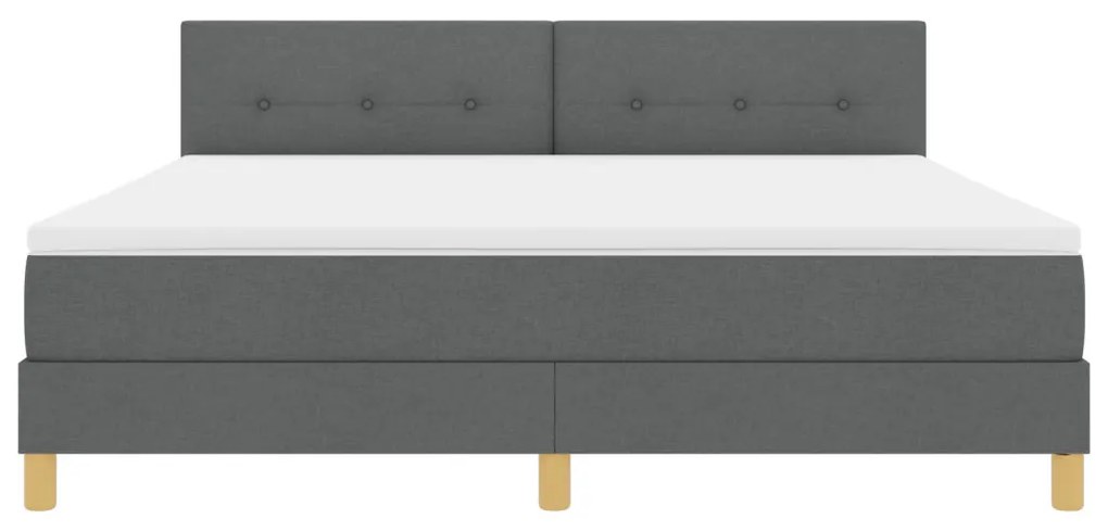 Box Spring Ágy Matrac Sötétszürke 180x200 cm Szövet