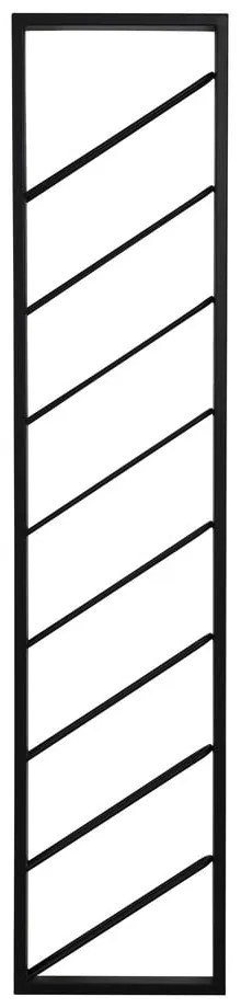 Fekete fali fém bortartó polcos állvány, palackok száma 8 36x160x6 cm Malbeo – Light &amp; Living