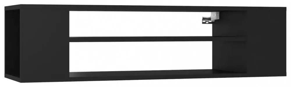 fekete szerelt fa függő TV-szekrény 100 x 30 x 26,5 cm
